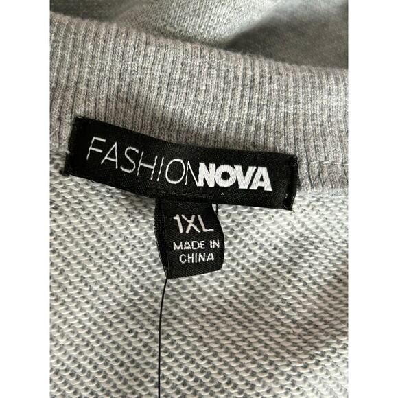 Fashion Nova Dress Size 1X Grey Rise and Grind Corset Long Sleeve Mini - Picture 6 of 12